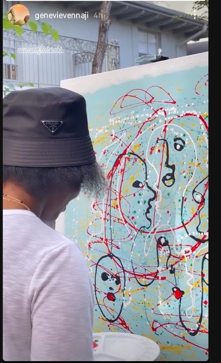 Genevieve Nnaji shares painting video