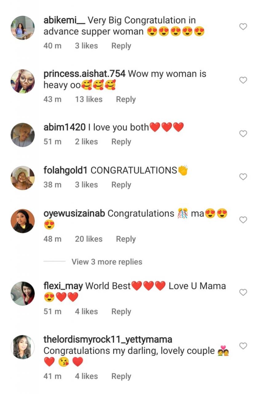 Fans shower prayers on Toyin Abraham as she shows off new baby bump