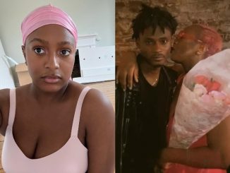 Reactions as DJ Cuppy kisses mystery guy who gifted her flowers