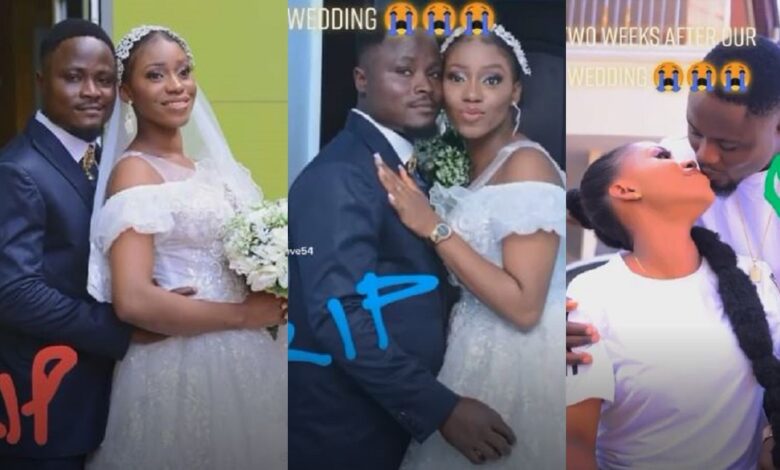 Pregnant lady mourns her husband who passed away just two weeks after their wedding