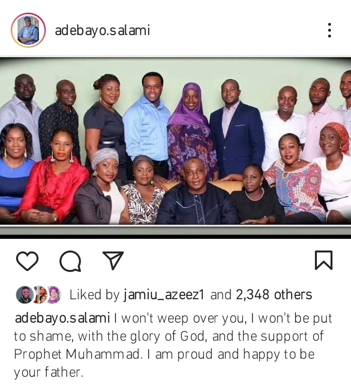 Adebayo Salami shows off his family