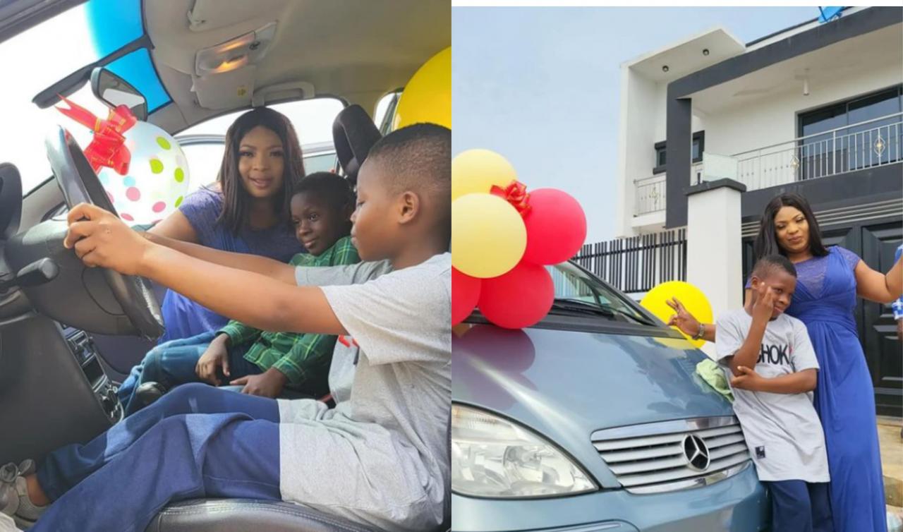 Laide Bakare’s 13-year-old daughter gifts her brother a Benz 