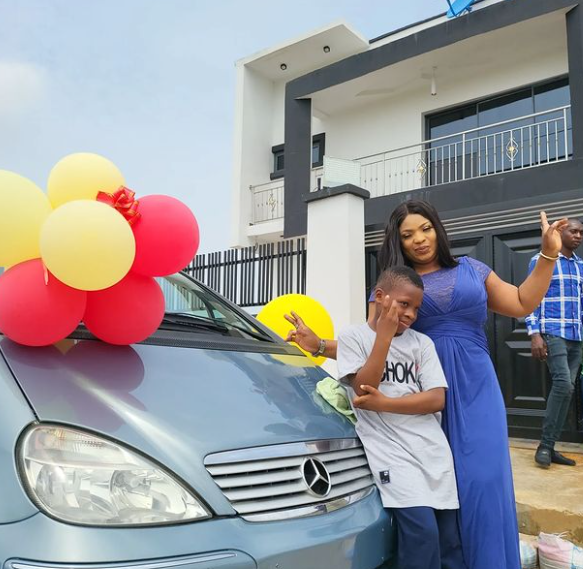 Laide Bakare's 13-year-old daughter gifts her brother a Benz