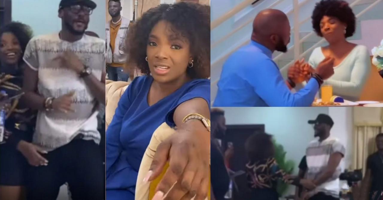 Annie Idibia Leaps For Joy As 2face Surprises Her On Movie Set With Stan Nze